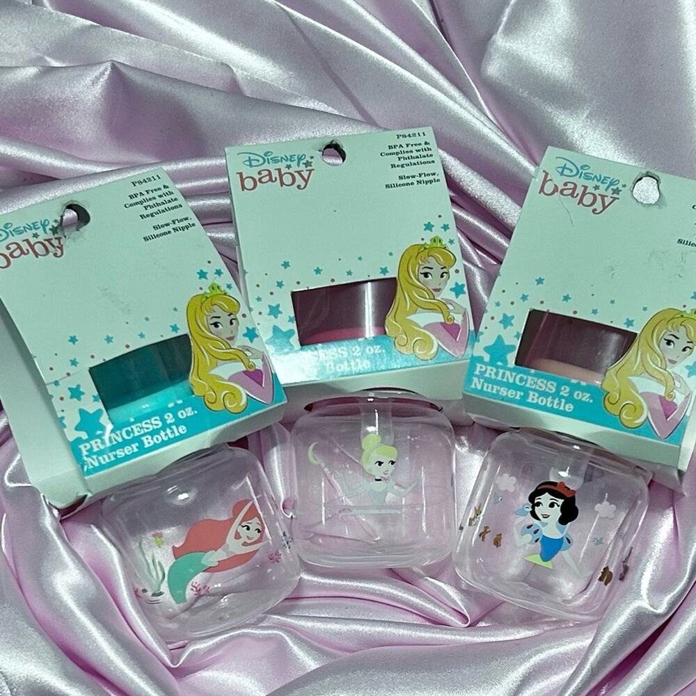 NWT Disney Baby Petite Princess Nursery Bottle- Set Of Three